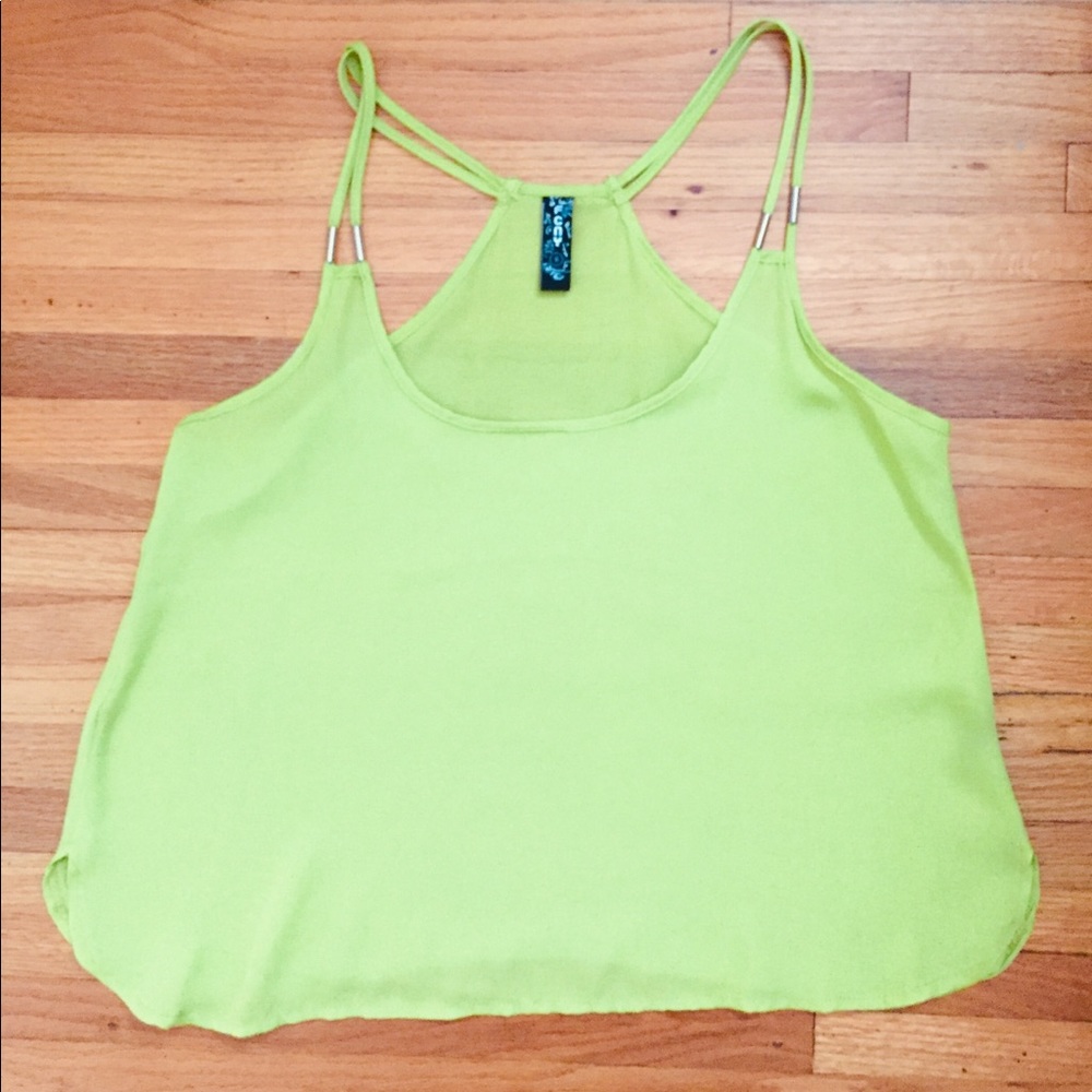Lime Chiffon Strapless Top